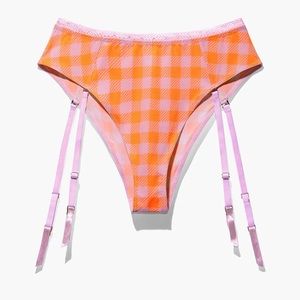 Gingham Remix High-Waist Cheeky with Garter